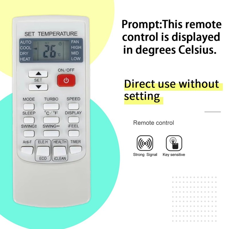 YKR-H/102E Replacement Remote Control for AUX Air Conditioner YKR-H/101E YKR-H/102E