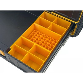 Dewalt ToughSystem 2.0 3 Drawer Tool Box Case Compatible Small AA AAA C D 9V Bin - Holds - 40 AA