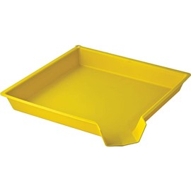 ROCKLER Easy Sorter Funnel Tray - Durable Rectangular Quick Sorting Tray for All Kinds of Small Things - Yellow Colored Stackable Plastic Funnel Plate for Woodworking Shops, Crafting Projects & More