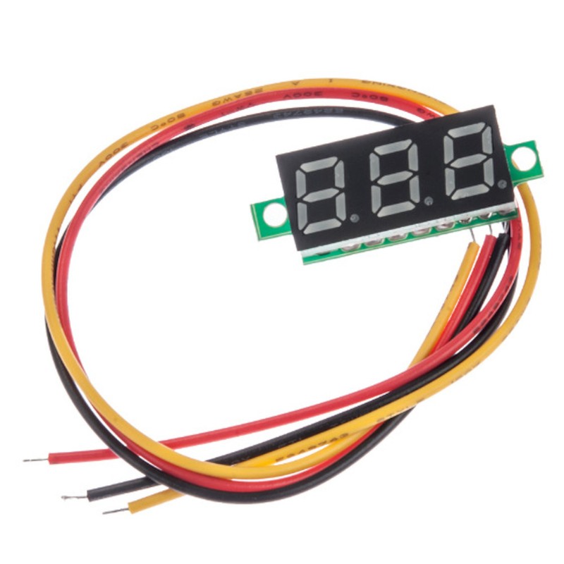 JacobsParts Ultra-small 0-100V DC 3-Wire Voltmeter 3-Digit LED Volt Meter