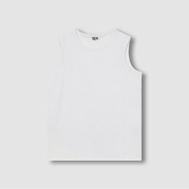 Jaju [JAJU] Women's Slub Sleeveless T-Shirt_White