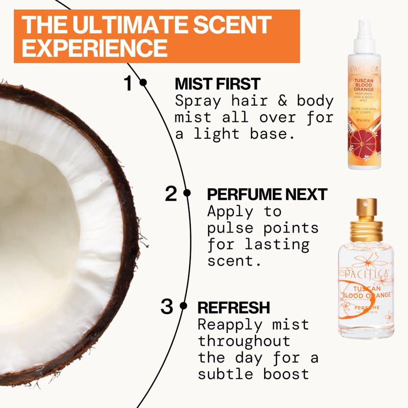 Pacifica Tuscan Blood Orange Perfume Spray for Women - Vegan,