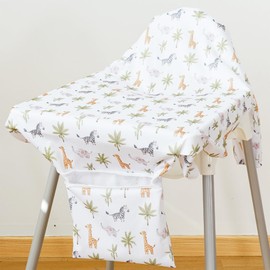 Coverall Baby Bibs for Eating:Long Sleeve Bibs for Babies,Adjustable Toddler Bibs Attaches to Highchair and Table,Waterproof Smock Bib (Giraffe Zebra)