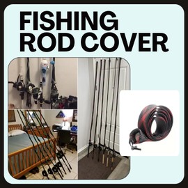 SCGEHA Rod Cover Rod Socks Mesh Fishing Rod Cover Rod Case PET Elastic Casting Spinning (Red)