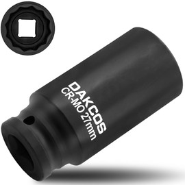 DAKCOS SW 27 mm Multi-Tooth Impact Wrench Nut Drive Shaft Tool Power Socket 12 Point 12.5 mm (1/2 Inch) CR-MO