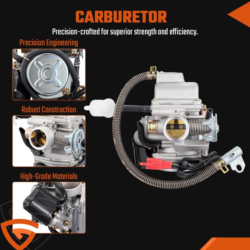 Gearzaar PD24J Carburetor for 4- Stroke GY6 125cc 150cc 152QMI