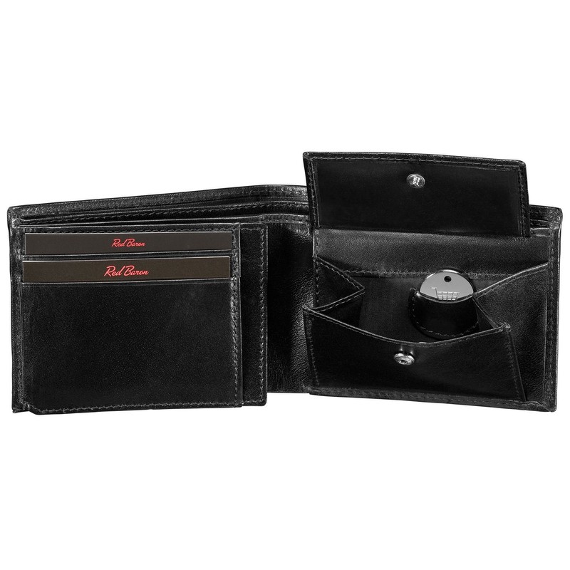 Red Baron Men´s wallet purse genuine buffalo leather black exclusive