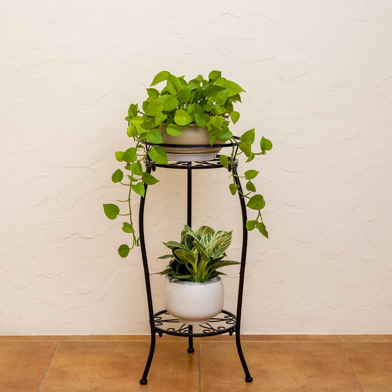 FaithLand 2 Pack Metal Plant Stands, Tall Planter Holder Indoor