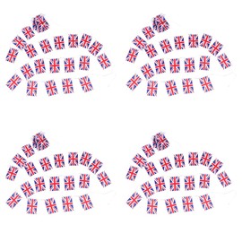 Housoutil 4pcs British Garden Banner International Flags Banner Hanging Pendant Queens 90th Birthday Mini Stick Flag Miniture Decoration Small Uk Flag Polyester Pennant Nationality