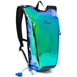 Hydration Backpack Pack with 2L Water Bladder Rave Essentials Lightweight Bag for Hiking, Running Vest, Music Festival for Men Women (Green)
