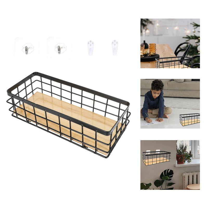 Gatuida 1Set Iron Basket for Organization Wrought Iron Storage Basket