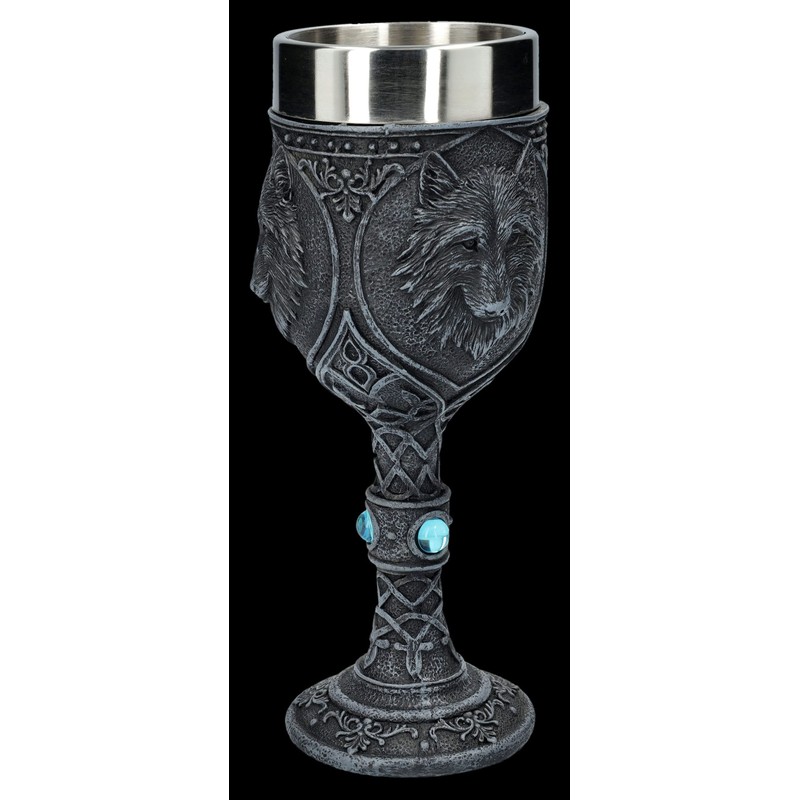 Figuren Shop GmbH Gothic goblet - night wolf with blue