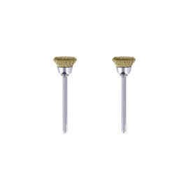 Dremel 536 Brass Brush Accessory Set, 2 Brushes (13 mm) for Cleaning Soft Metals like Gold, Bronze or Copper