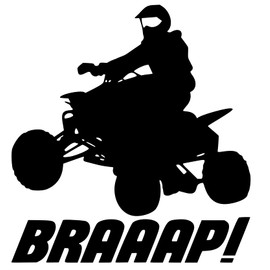 LWL Design Custom Decal for ATV / Four Wheeler Quad Sport Race Funny Vinyl Die Cut Decal Bumper Sticker / Auto Graphics Car Side Decals Stickers / Windows / Cars /Trucks / Laptops / Etc. / Black