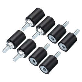 uxcell 8pcs M5x15mm Rubber Isolator Mounts with Studs 15x20mm Male Female Vibration Shock Absorber Zinc Plated Cylindrical Thread Mounts Anti Vibration Isolators with 8pcs M5 Lock Nuts