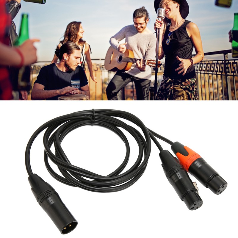 XLR Male to Dual XLR Female Cable Y Type Splitter