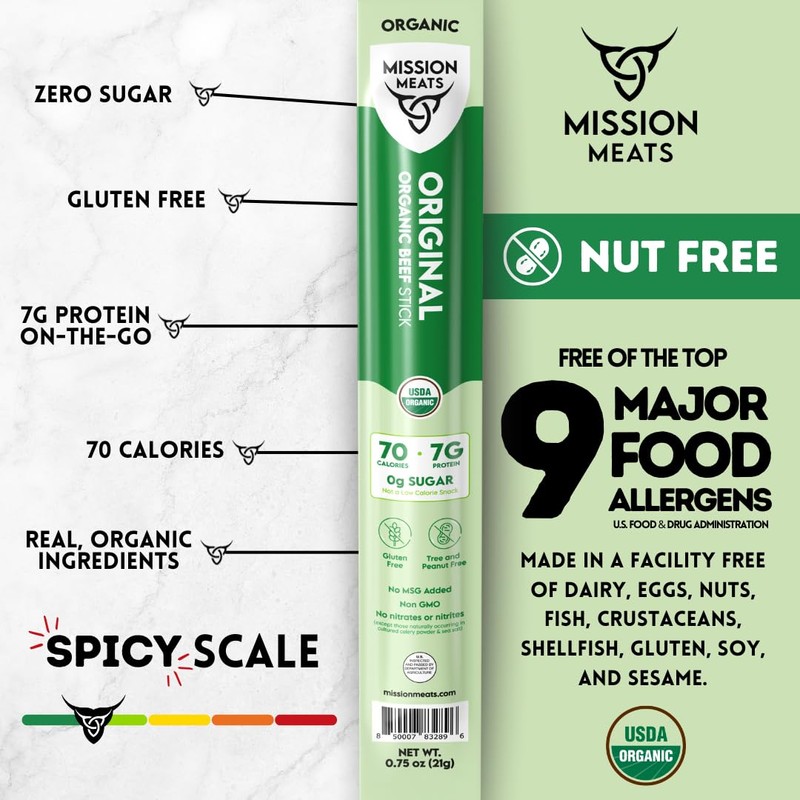 Mission Meats USDA Certified Organic Beef Sticks – Healthy Organic