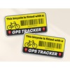 2 x Bike Fitted with GPS Tracker Vinyl Stickers -