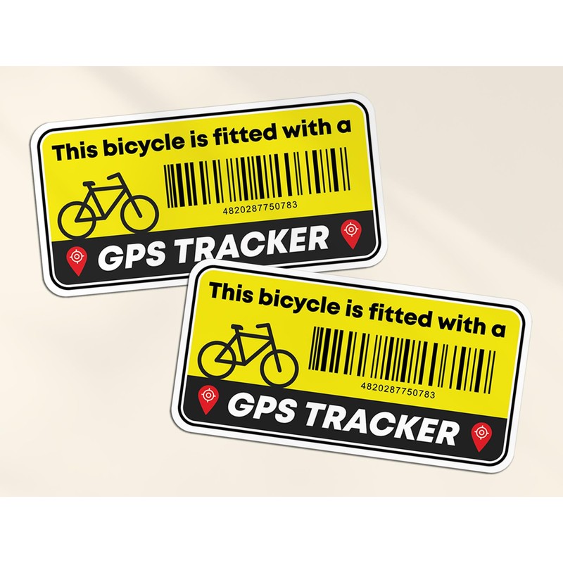 2 x Bike Fitted with GPS Tracker Vinyl Stickers -