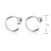 2Pcs Solid 925 Sterling Silver Ball Huggie Hoop Earrings Nose