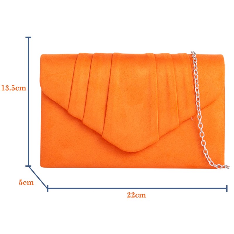 fi9® Plain Suede Pleated Wedding Ladies Party Prom Evening Clutch
