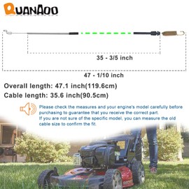 Quanaoo Traction Cable 105-1844 for Toro 22in Personal Pace Rear Wheel Drive Self Propelled Lawn Mowers & Lawn-Boy Silver Series Mowers Replaces 105-1844 Traction Drive Cable