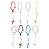 angwang Rosary Necklace,Plastic Rosary Beads Luminous Necklace Catholicism Prayer Religious