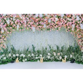 Leowefowa 10x8ft Vinyl Backdrop Floral Wedding Backdrop Wedding Anniversary Bridal Engagement Party Supplies Photography Background Wedding Party Decorations Banner Photo Booth Props Gifts Banner
