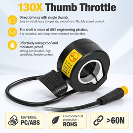 Electric Bike 130X Thumb Throttle for Speed Control – Waterproof Connector for Electric Scooters