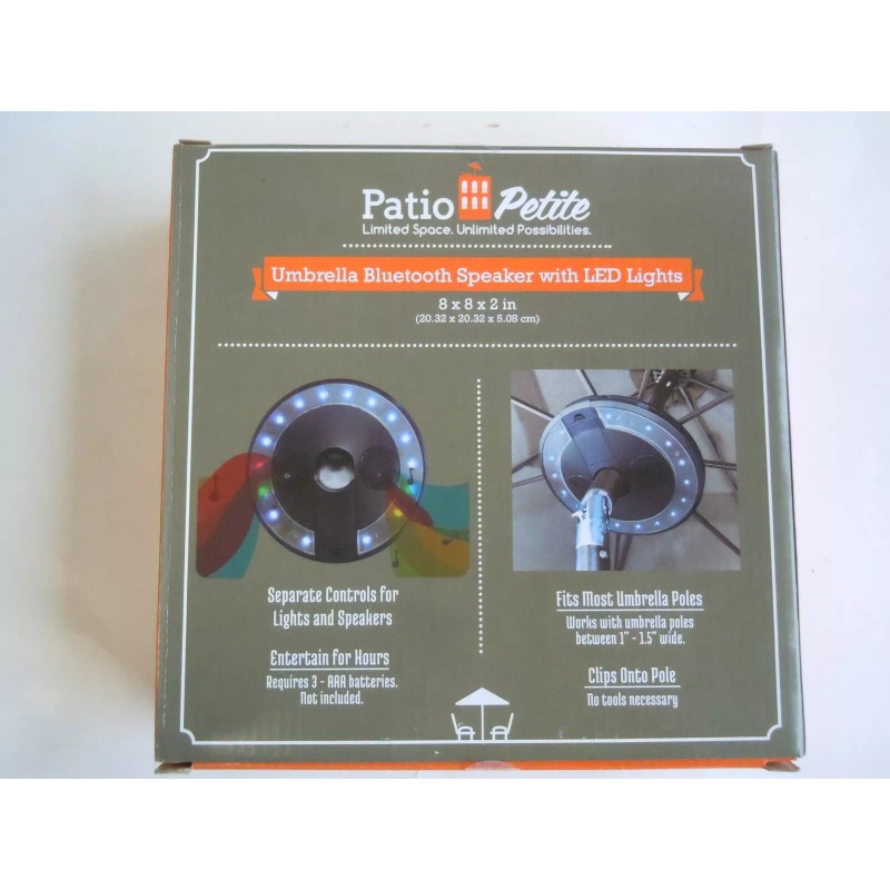 PATIO PETITE New PATIO PETITE UMBRELLA BLUETOOTH SPEAKER WITH LED