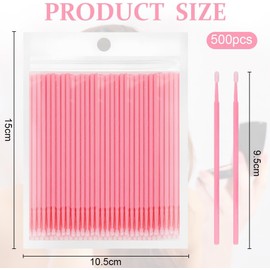500 microcepillos desechables para extensiones de pestañas, cepillos de extensión de pestañas, salón de belleza y uso doméstico, microcepillos para pestañas, maquillaje, cuidado bucal (5 colores