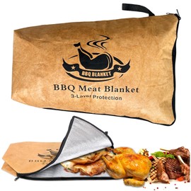 BBQ Blanket for Resting Meat,Regular 22 Inches Insulated BBQ Meat Blanket Bag,Reusable Smoked Grilled Meat Insulated Rest Bag, Wide Mouth Designed Large Briskets Pork Shoulders Beef Turkeys BBQ Party
