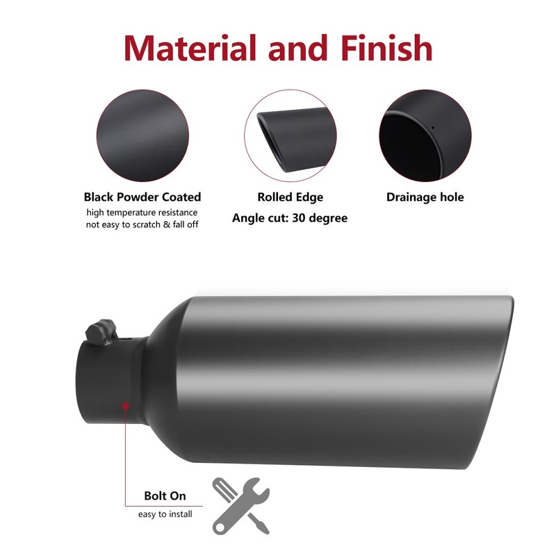 LCGP 3" Inlet Exhaust tip 6" Outlet 15" Overall Length,