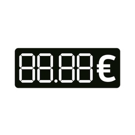 Price Sticker Blank for Labelling Price Tag Euro Menu Board Menu / 60 x 22.5 mm (Black) (50)