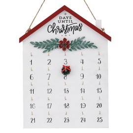 BAYSBAI Christmas Countdown Calendar, 25 Days Until Christmas Countdown Decor, Farmhouse Wooden Advent Calendar Wall Hanging, Rustic Christmas Sign Indoor, Vintage Holiday Winter Xmas Decorations