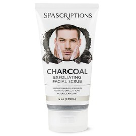 Spascriptions Charcoal Facial Cleanser Exfoliating Facial Scrub Face Wash with Natural Exfoliant- 5 Oz