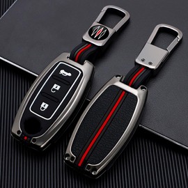 Happyit Zinc Alloy Car Key Cover Case fit for Nissan Qashqai Juke J10 J11 X-Trail T31 T32 Kicks Tiida Pathfinder Infiniti Q50 Keyless Accessories (B, Matt color)