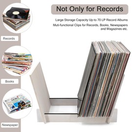 M MUSIC PUBLIC KINGDOM MPK Vinyl Record Stand Holder DIY Wood Vinyl Record Storage Hold up to 70 LP Records Desktop Mount Easy Assembly Album Records Display Organizer Record Player Accessories Gift