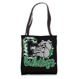 Go Bulldogs Green Bulldog Pride School Spirit Mascot Bulldog Tote Bag