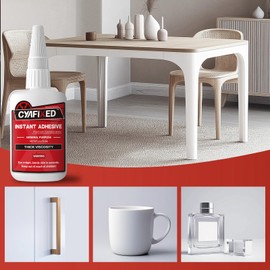 Super Glue Liquid, Instant Clear Cyanoacrylate Thick Viscosity Adhesive, Food Safe CA Glue for Shoe Sole Repair Leather Ceramic Plastic Glass Metal Wood Aquarium Porcelain Rubber Pottery Model Craft