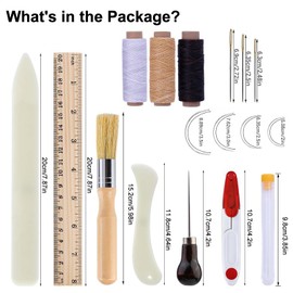 27 Pcs Bookbinding Tools Bookbinding Kits for Beginners Bookbinding Supplies with Paper Awl,Bone Folders,Large-Eye Needles, Waxed Thread,Glue Brush and Ruler for DIY Bookbinding Crafts