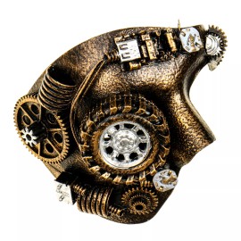 GIFTSHOP101 Phantom of the Opera Steampunk Mask with LED Lighting Masquerade - Black Gold