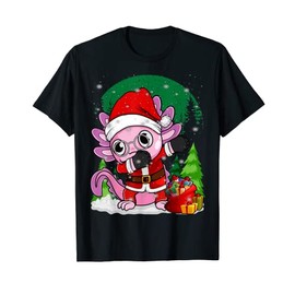 Dabbing Santa Axolotl Plush Christmas Pajama Womens Girls T-Shirt