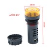 22mm DC 24V Yellow LED Flashing Buzzer Pilot Panel Indicator