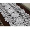 gracebuy White 12x35 Inch Rectangle HANDMADE Cotton Crochet Lace Table