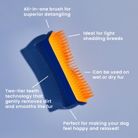 Tangle Teezer | Pet Teezer | Detangling and Dog Grooming Brush | Dry Brush or Dog Bath Brush | Navy & Orange