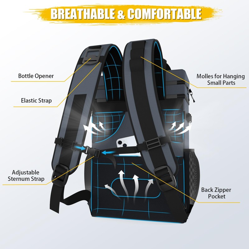 Backpack Cooler - AYAMAYA Upgrade Leakproof Cooler Backpack with Padded