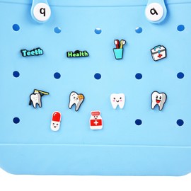 Vagocom Dentistry Charms for Bogg Bags, Teeth Decoration Accessories for Simply Southern Totes,Inserts Beach Bag Decorative Accessories