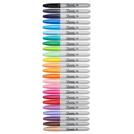 Sharpie 75846 Permanent Markers, Fine Point, Assorted Colors, 24-Count