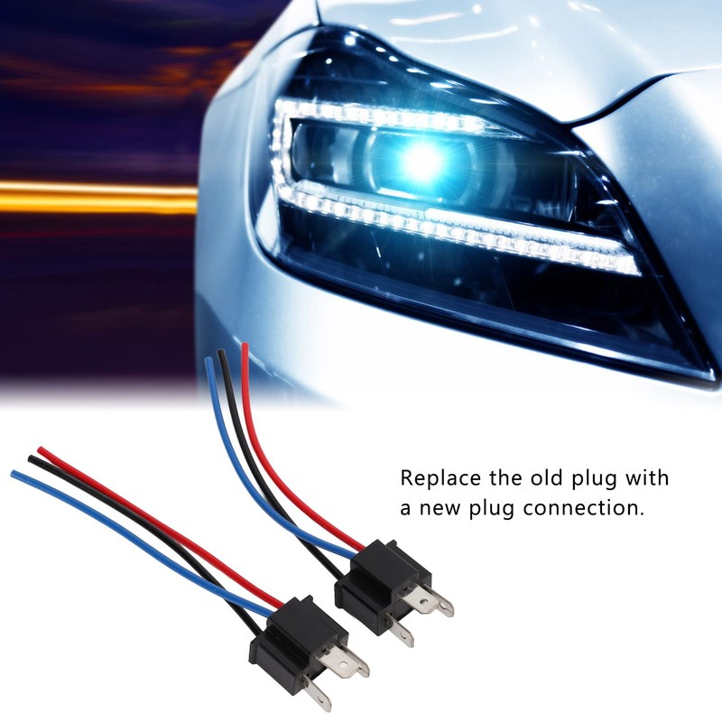 H4 Connector Headlight Holder, 2 Pieces H4 Plug Socket Connection